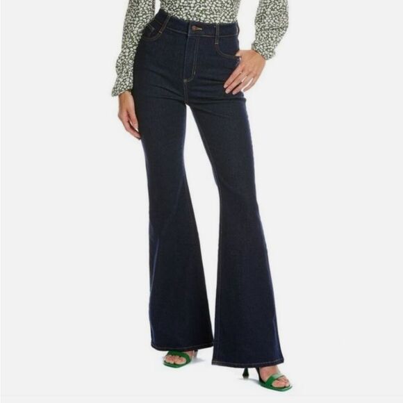 Boden Flare High Rise Dark Indigo Stretch Jeans Size 8 NWT - Picture 1 of 11